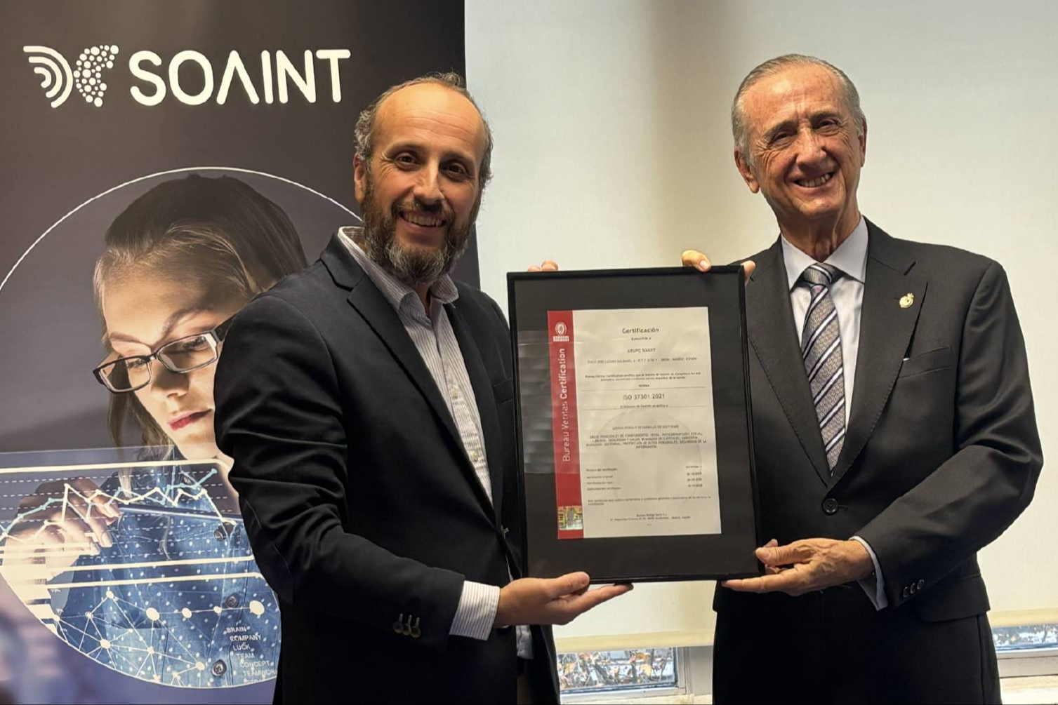 SOAINT obtiene la certificación ISO 37301 de Bureau Veritas y refuerza su compromiso global con la ética